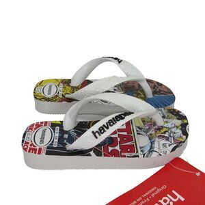 Havaianas Boy's Star Wars Flip Flop Sandal in White Multi Sz 9C